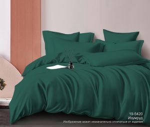 Простыня на резинке сатин (У) цвет:19-5420 TPX Изумруд