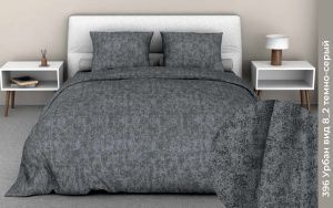 КПБ Бязь "Бояртекс" диз. № 396 Урбан, 8/2 Вид, темно-серый (L)