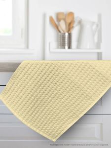 Полотенце кухонное вафельное 40х60 с петелькой (желтое)