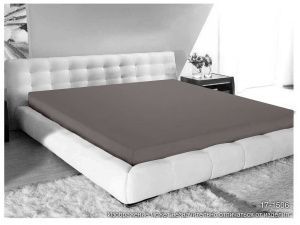 Простыня на резинке сатин (У) цвет:17-1506 TPX Зола