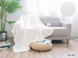 Плед ВЕЛСОФТ диз. 014-RPN, Зигзаг, Белый (Л)