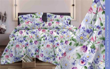 КПБ Бязь "Бояртекс" диз. № 362 Летний сад, 9 Вид, б/з (L)