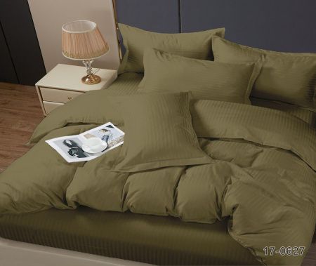 КПБ Микрофибра-страйп "Pandora" диз. № 1х1 (17-0627) Оливковый (N)