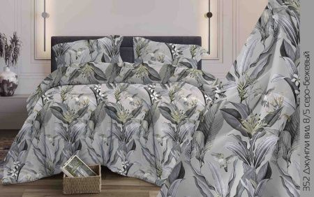 КПБ Бязь "Бояртекс" диз. № 352 Джунгли, 8/5 Вид, серо-бежевый (L)