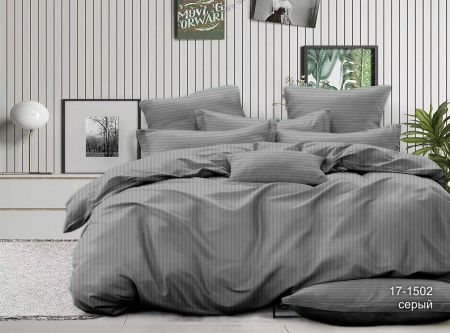 КПБ Микрофибра-страйп "Pandora" диз. № 1х1 (17-1502) Серый (N)