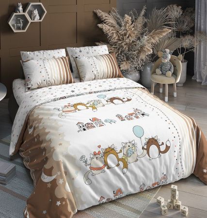 КПБ Поплин Тинейджер "Luxor" диз. № Кошкин дом 7316