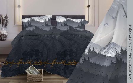 КПБ Бязь "Бояртекс" диз. № 344 Эверест, 8/2 Вид, темно-серый (L)